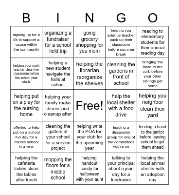 BEING THE LEADER Bingo Card