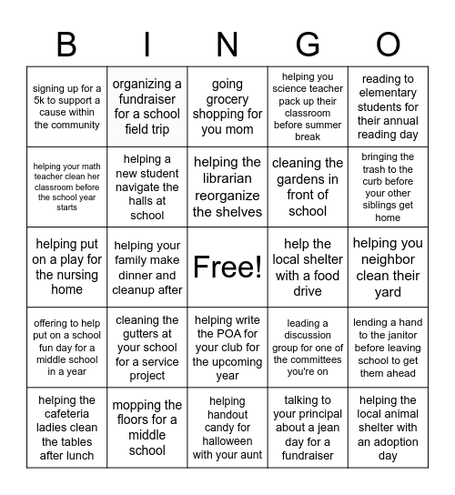 BEING THE LEADER Bingo Card