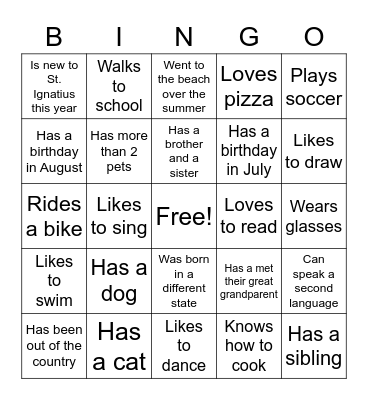 Find someone who... Bingo Card