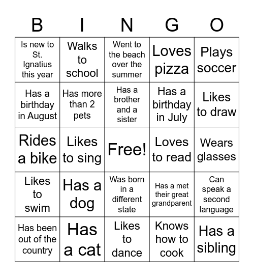 Find someone who... Bingo Card