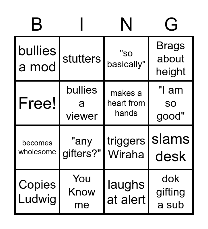 dok bingo Card