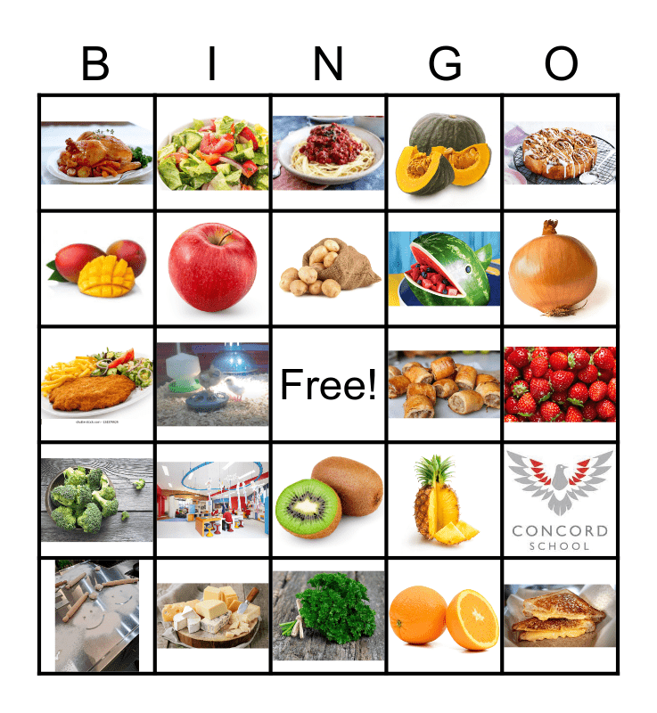 Concord School Food Tech Bingo Card