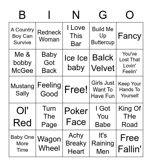 Beefs Kara- Bingo Card