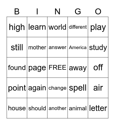 First Grade 4th Quarter Bingo Card