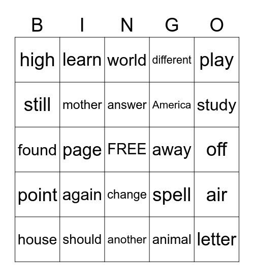 First Grade 4th Quarter Bingo Card