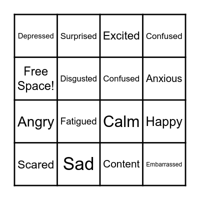 Emoji Emotions! Bingo Card