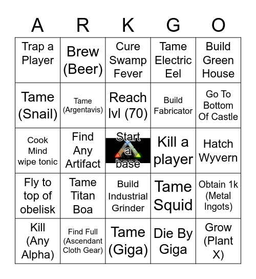 Ark Bingo Card