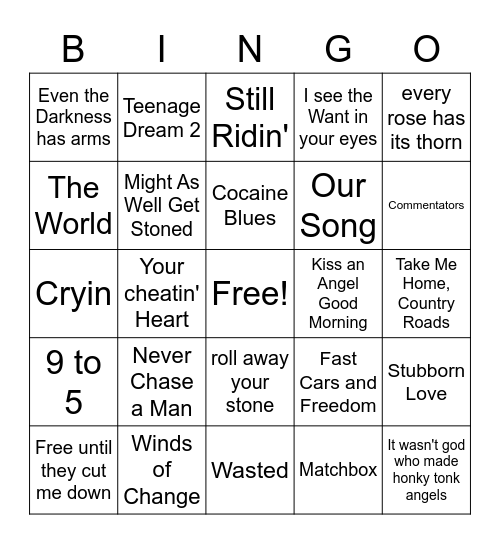 Is That Country? Bingo Card