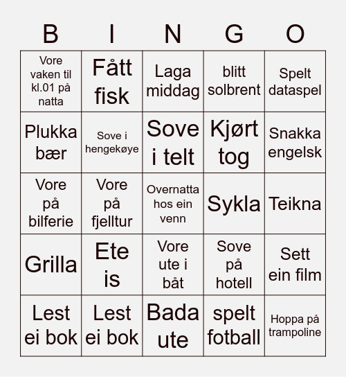 Finn nokon som har... Bingo Card