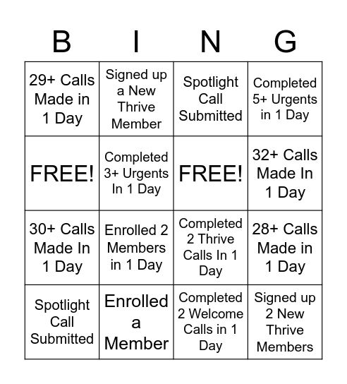 Andy Bingo Card