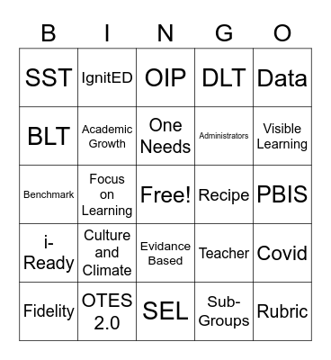 DLT Bingo Card
