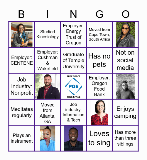 Say Hey! Honoree Bingo (when completed, type BINGO in the chat box and then private message Faith Wilson) Bingo Card