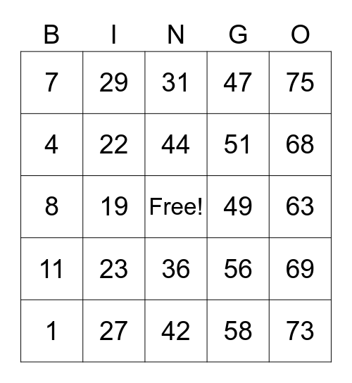 Jherika Saoit Bingo Card