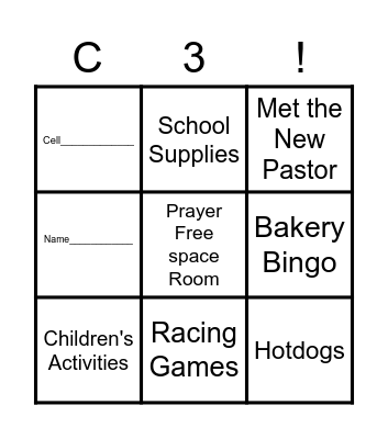 CrossRoads Community Church Block Party Bingo Card