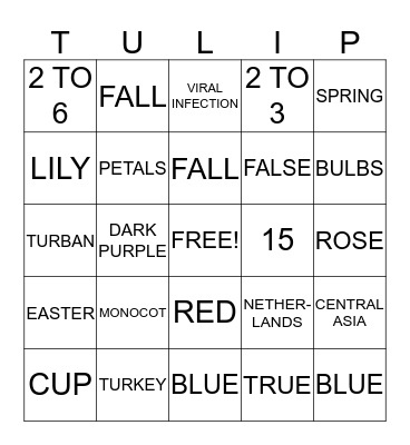 TULIPOLOGY Bingo Card