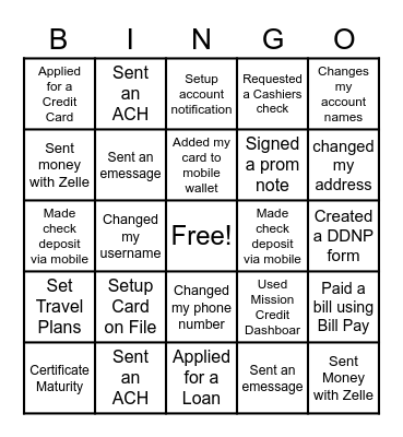 Aria Bingo Card