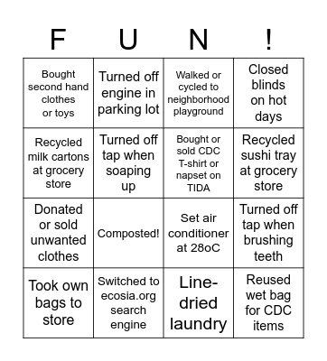 OIST CDC family green bingo! Bingo Card