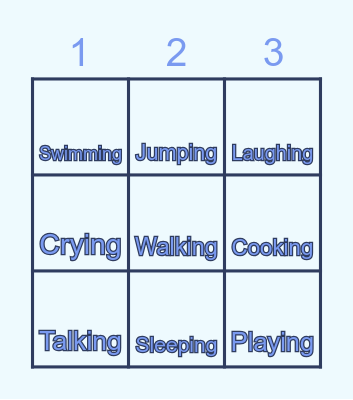 Present Continuous Bingo Card