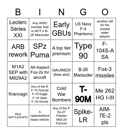 Gaijoobles Bingo Card