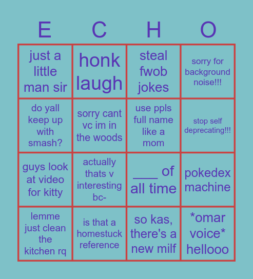 Bingecho Bingo Card