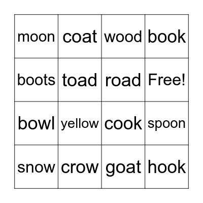 Lesson 20 Bingo Card