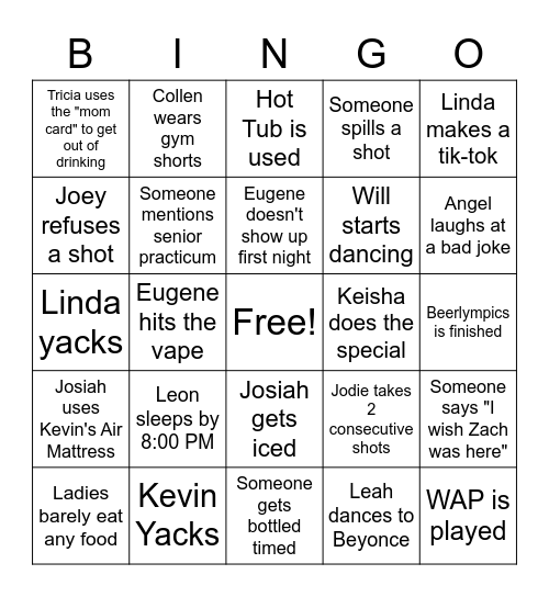 Cabin Summer 2021 Bingo Card