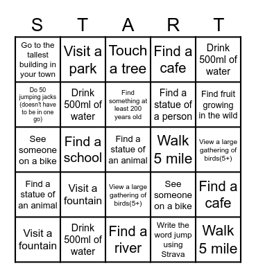 JUMP Bingo Card