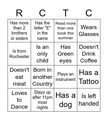 People Bingo Card