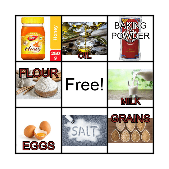 RECIPES Bingo Card