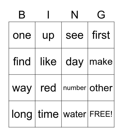 Bingo! Bingo Card