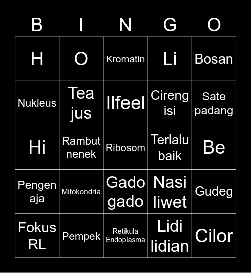 IM Bingo Card