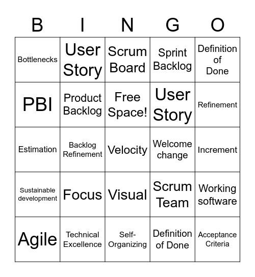Agile Bingo Card