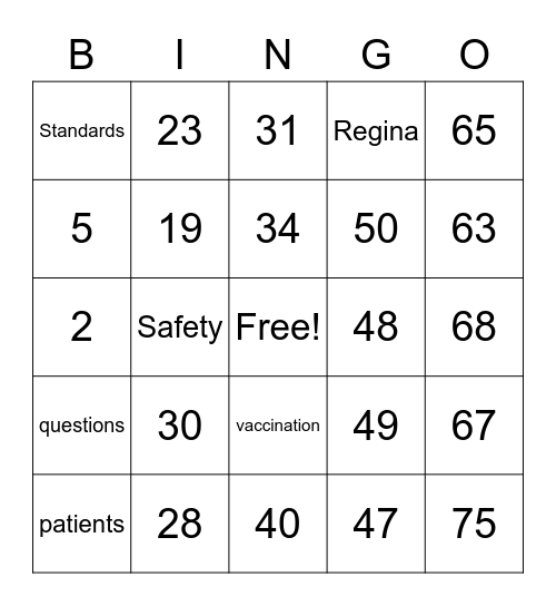 Number Bingo 1-75 Bingo Card