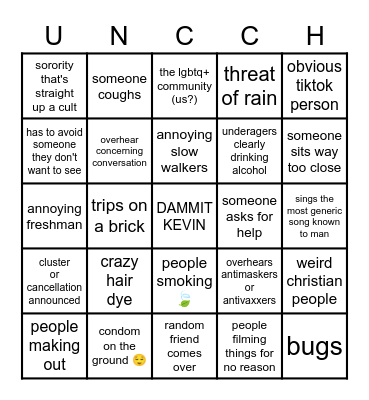 DAMMIT KEVIN Bingo Card