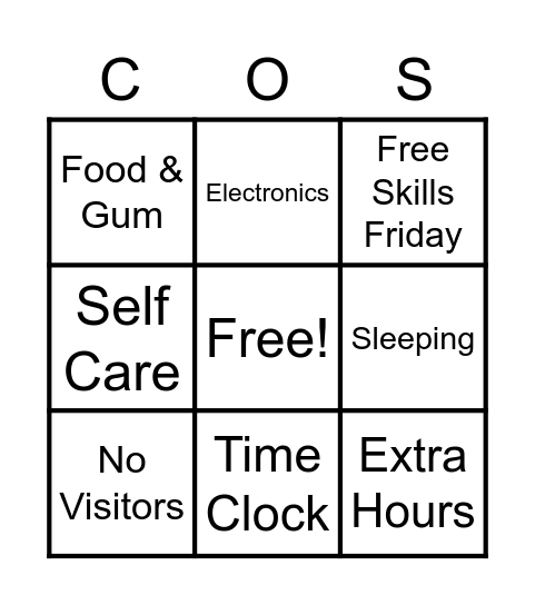 Rules & Expectations Bingo Card