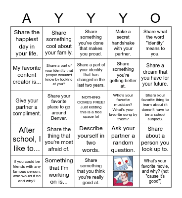 TALKIN' 'BOUT PEOPLE - AYYYO Bingo Card