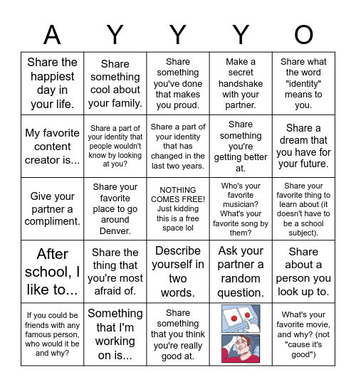 TALKIN' 'BOUT PEOPLE - AYYYO Bingo Card