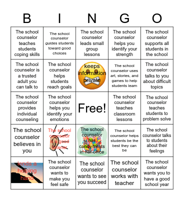 Counselor Bingo Card