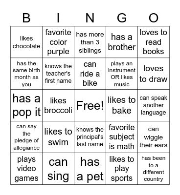 Find Someone Who... Bingo Card