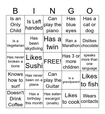 Icebreaker BINGO Card