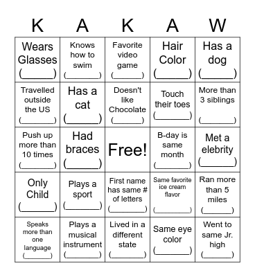 Mr Chadwick's GTKY Bingo!!!! Bingo Card