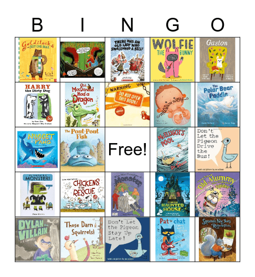 Kinder Books Bingo Card