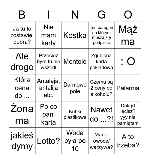 Kosmodron Bingo Card