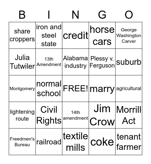 Chapter 9 Bingo Card
