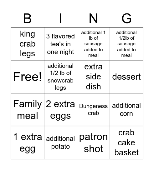 Server Bingo Card