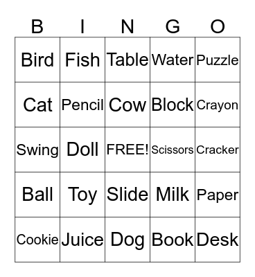 NOUNS Bingo Card