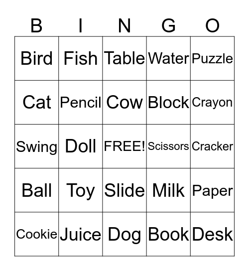 NOUNS Bingo Card