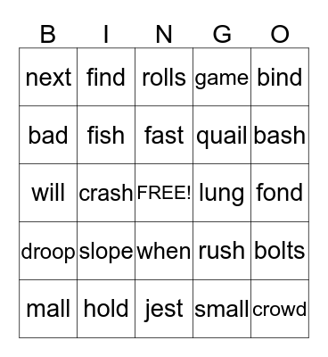 Sound Bingo Card