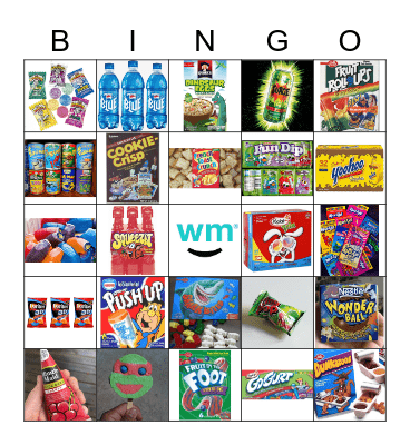 90's Snacks Bingo Card