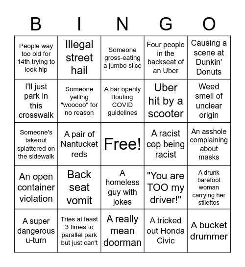 Friday on 14th BINGO Card